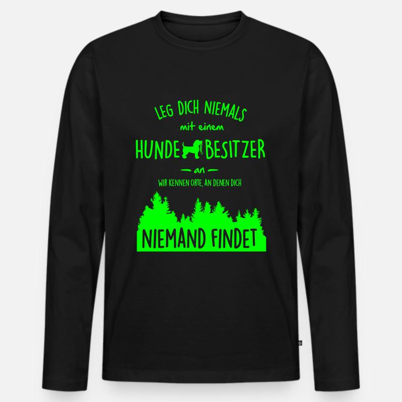 Hundebesitzer - Männer Premium Bio Langarmshirt - Schwarz
