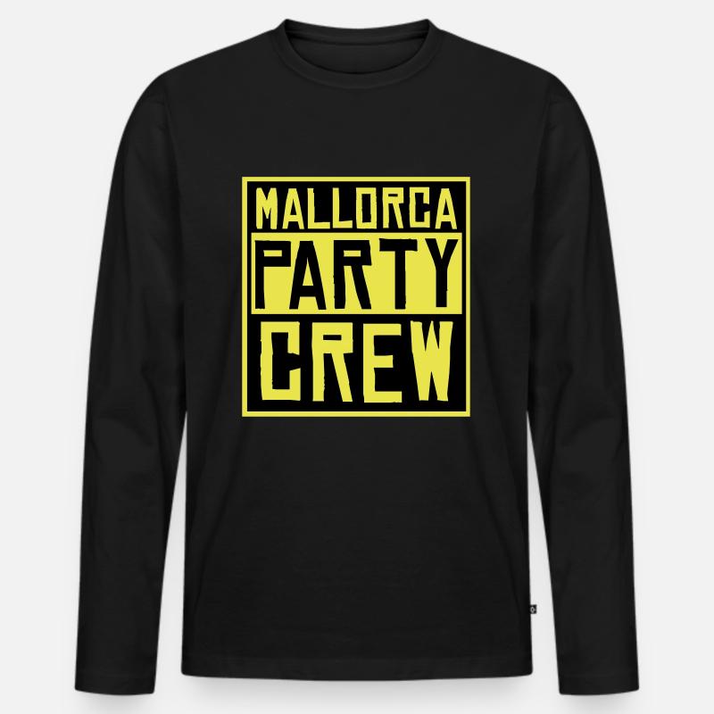 mallorca party crew - Männer Premium Bio Langarmshirt - Schwarz