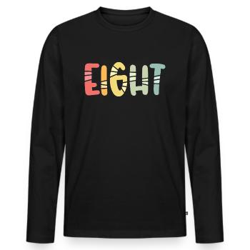 Acht-8-jähriger Geburtstag, 8-jähriges Jubiläum - Männer Premium Bio Langarmshirt - Schwarz - Vorne - Nico (187cm)