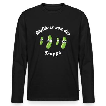 Anführer der Truppe - Männer Premium Bio Langarmshirt - Schwarz - Vorne - Nico (187cm)