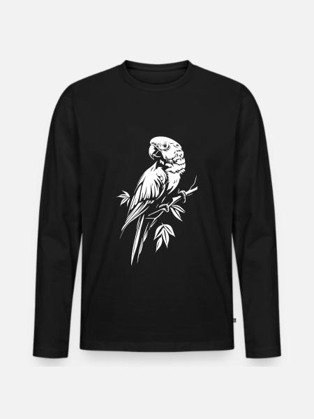 Parrot - Men's Premium Organic Long Sleeve Shirt - black