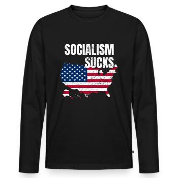 Socialism Sucks Anti Socialism Capitalism - Men's Premium Organic Long Sleeve Shirt - black - Front - Nico (187cm)