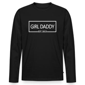 Girl Daddy Est. 2023 Baby Shower Grossesse Révéler - T-shirt manches longues Premium bio Homme - noir - Devant - Nico (187cm)