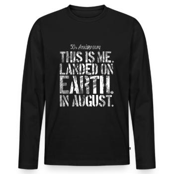 T-shirt anniversaire de 50 ans - T-shirt manches longues Premium bio Homme - noir - Devant - Nico (187cm)