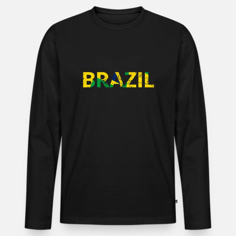 Brasilien Geschenk - Männer Premium Bio Langarmshirt - Schwarz