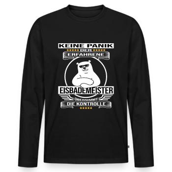 eisbademeister eisbad winterbader eisbader kalt - Männer Premium Bio Langarmshirt - Schwarz - Vorne - Nico (187cm)