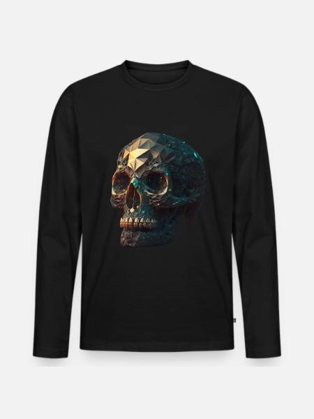 Kristallschädel Crystal Skull - Men's Premium Organic Long Sleeve Shirt - black