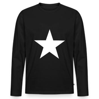Cadeau d'étoile tendance tendance blanc - T-shirt manches longues Premium bio Homme - noir - Devant - Nico (187cm)