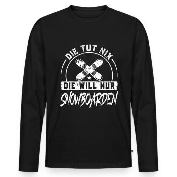 Die Tut Nix Die Will Nur Snowboarden Snowboard - Männer Premium Bio Langarmshirt - Schwarz - Vorne - Nico (187cm)