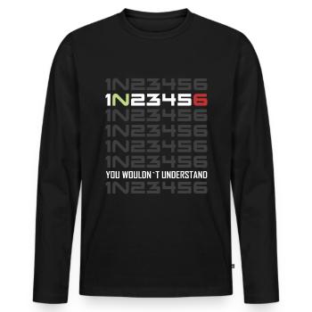 Motorcycle gearshift - Men's Premium Organic Long Sleeve Shirt - black - Front - Nico (187cm)