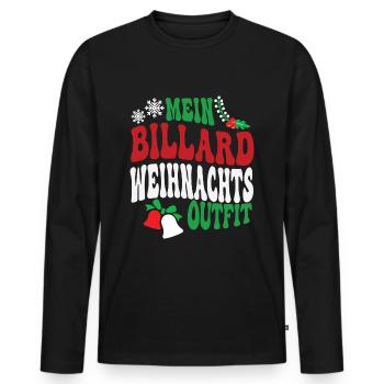 Billard Weihnachten Outfit Billardspieler XMAS - Männer Premium Bio Langarmshirt - Schwarz - Vorne - Nico (187cm)