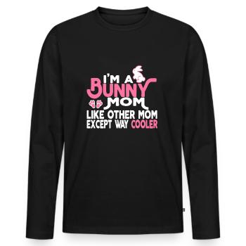 Bunny Mom Is Cooler - Men's Premium Organic Long Sleeve Shirt - black - Front - Nico (187cm)