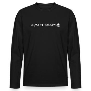 Gymnastics Therapy | Fitness, Gym, Therapy - Men's Premium Organic Long Sleeve Shirt - black - Front - Nico (187cm)