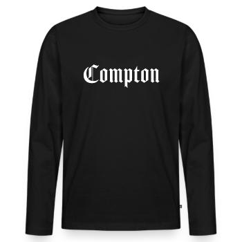 Cadeau de musique Hip Hop Rap Compton Gangsta - T-shirt manches longues Premium bio Homme - noir - Devant - Nico (187cm)