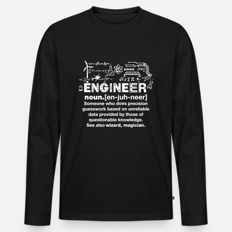 Engineer Humor Definition - Men's Premium Organic Long Sleeve Shirt - black