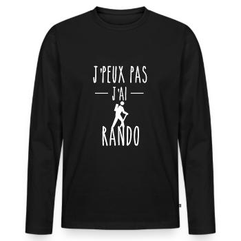ICH KANN NICHT WANDERN - T-SHIRT HUMOR - Männer Premium Bio Langarmshirt - Schwarz - Vorne - Nico (187cm)