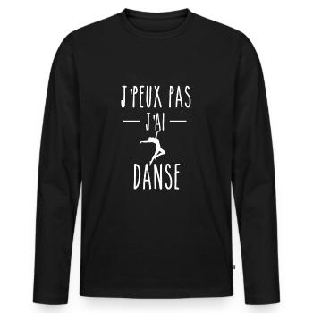 I CAN'T I DANCE - T-SHIRT HUMOR - Men's Premium Organic Long Sleeve Shirt - black - Front - Nico (187cm)
