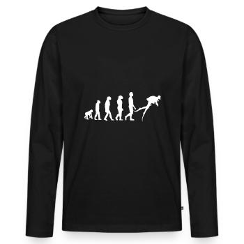 Tauchentwicklung - Männer Premium Bio Langarmshirt - Schwarz - Vorne - Nico (187cm)