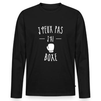 J'PEUX PAS J'AI BOXE - GANT DE BOXE - T-shirt manches longues Premium bio Homme - noir - Devant - Nico (187cm)