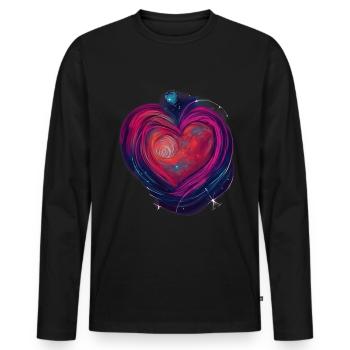 Das Herz der Galaxis - Männer Premium Bio Langarmshirt - Schwarz - Vorne - Nico (187cm)
