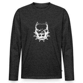 Pitbull Kampfhund Geschenk Geschenkidee - Männer Premium Bio Langarmshirt - Anthrazit meliert - Vorne - Nico (187cm)