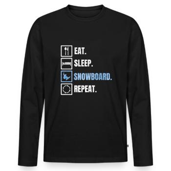 Snowboard Snowboarder Geschenk - Männer Premium Bio Langarmshirt - Schwarz - Vorne - Nico (187cm)