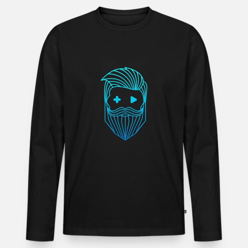 RobyTec Logo B1 Icon - Männer Premium Bio Langarmshirt - Schwarz