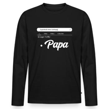 Superheld ohne Umhang Papa - Männer Premium Bio Langarmshirt - Schwarz - Vorne - Nico (187cm)