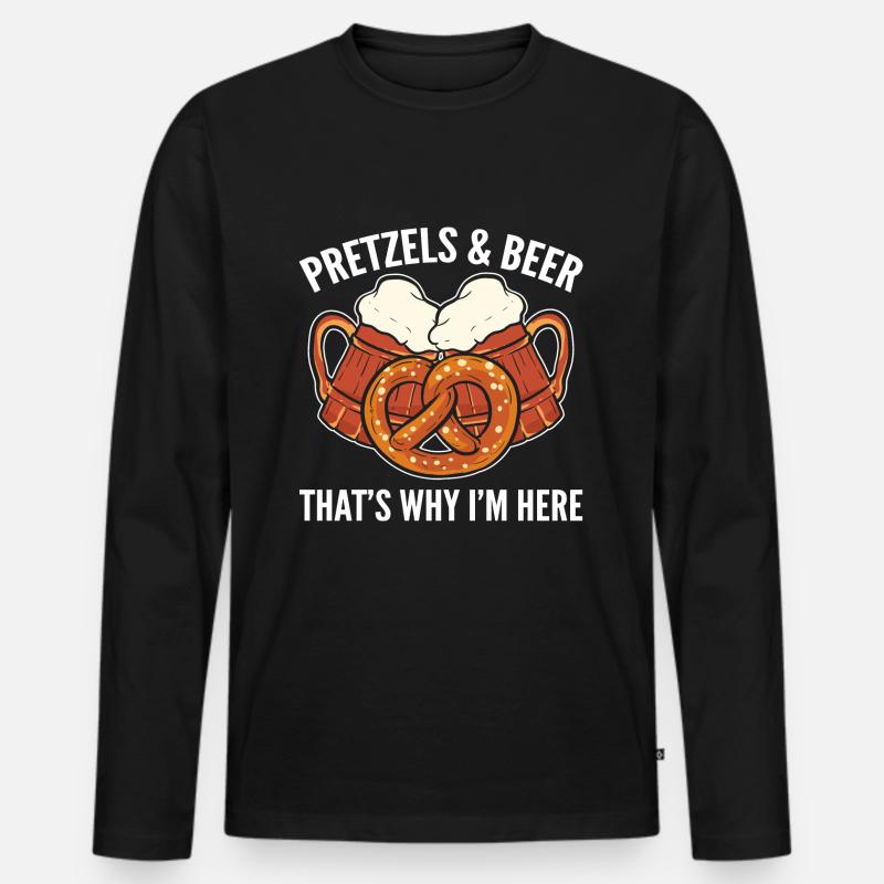 Brezel - Männer Premium Bio Langarmshirt - Schwarz
