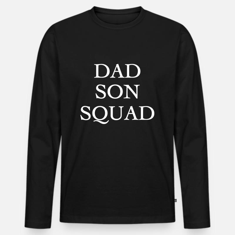 Dad Son Squad - Männer Premium Bio Langarmshirt - Schwarz