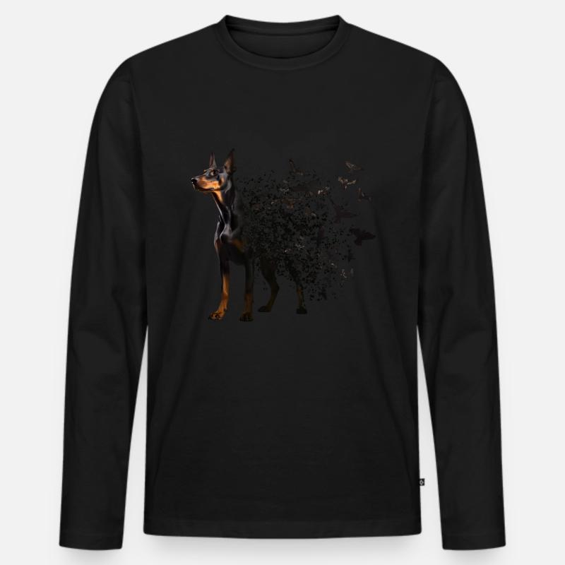 Dobermann - Männer Premium Bio Langarmshirt - Schwarz