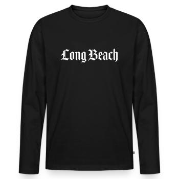 Long Beach California Kalifornien USA Geschenk - Männer Premium Bio Langarmshirt - Schwarz - Vorne - Nico (187cm)