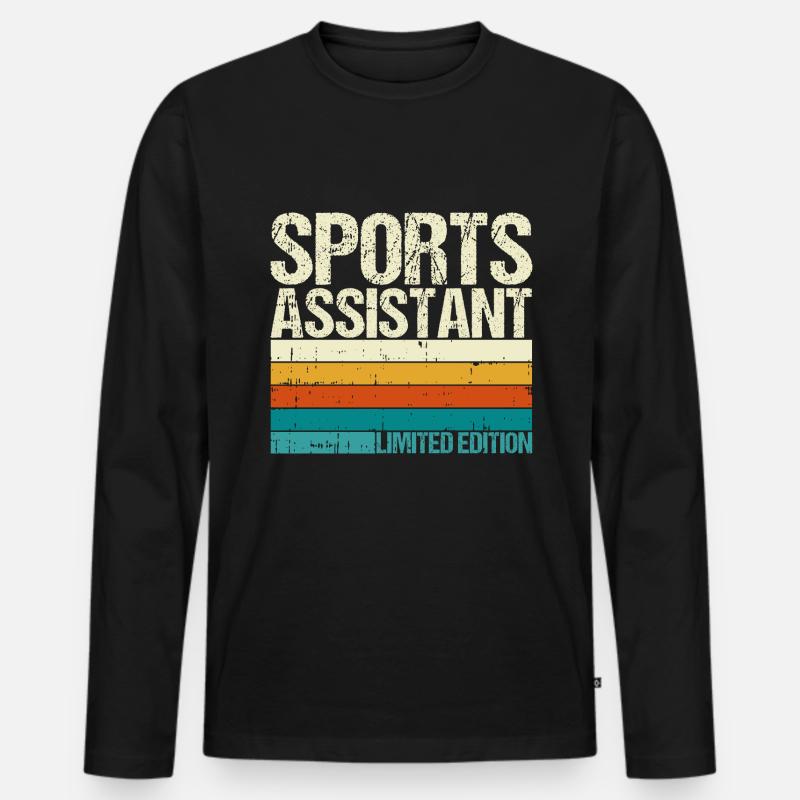 Sportassistent - Männer Premium Bio Langarmshirt - Schwarz