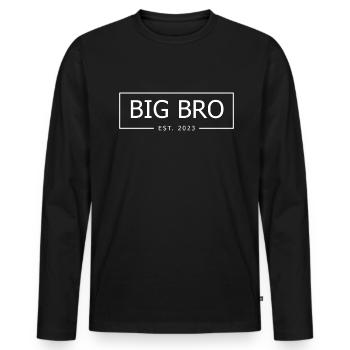 BIG BRO 2023 - Men's Premium Organic Long Sleeve Shirt - black - Front - Nico (187cm)