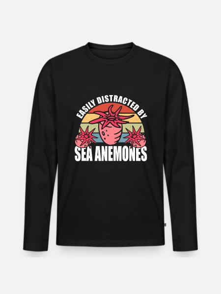Sea Anemones Gift - Men's Premium Organic Long Sleeve Shirt - black