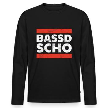 Bassd scho Bayern Brass Bayrisch Bayer - Männer Premium Bio Langarmshirt - Schwarz - Vorne - Nico (187cm)