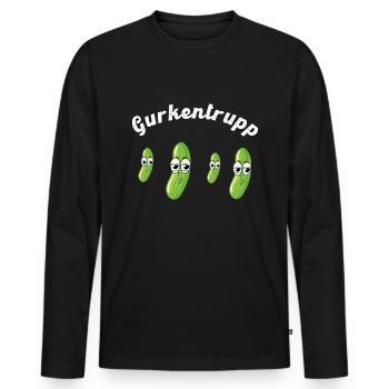 Gurkentrupp Fussball Teamsport Geschenk - Männer Premium Bio Langarmshirt - Schwarz - Vorne - Nico (187cm)