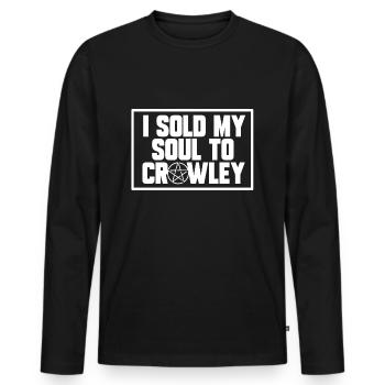 VENDU MON ÂME, CADEAU - T-shirt manches longues Premium bio Homme - noir - Devant - Nico (187cm)
