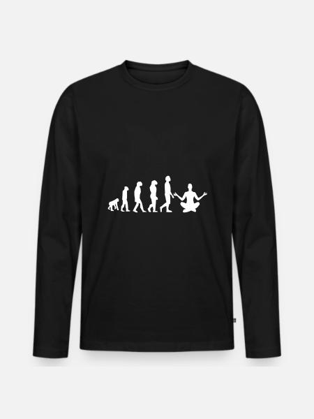 yoga evolution - Men's Premium Organic Long Sleeve Shirt - black