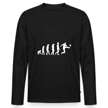 EVOLUTION FOOT - T-SHIRT HUMOR - Männer Premium Bio Langarmshirt - Schwarz - Vorne - Nico (187cm)