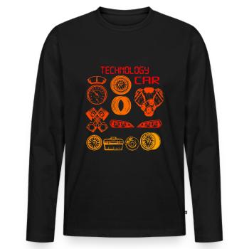 Car Parts Drawing - Men's Premium Organic Long Sleeve Shirt - black - Front - Nico (187cm)