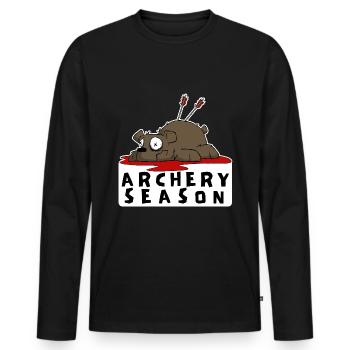 Funny archery motif for archers - Men's Premium Organic Long Sleeve Shirt - black - Front - Nico (187cm)
