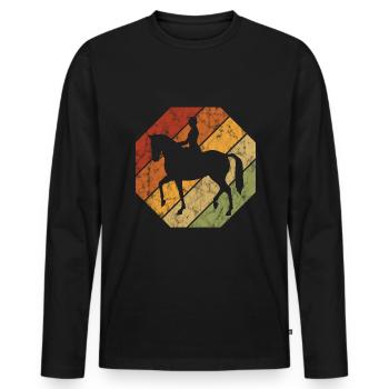 Dressage Équitation Cavaliers de dressage Équitation Équitation - T-shirt manches longues Premium bio Homme - noir - Devant - Nico (187cm)