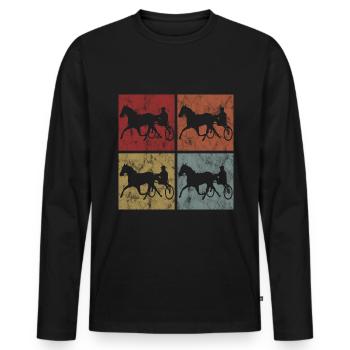 Trotting Horse Equine Trotting Sport Horse Racing - Men's Premium Organic Long Sleeve Shirt - black - Front - Nico (187cm)