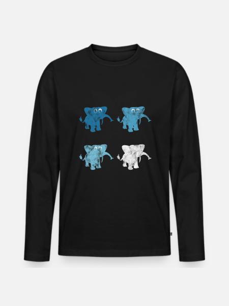 Eléphant éléphant pour enfants - T-shirt manches longues Premium bio Homme - noir