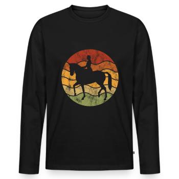 Dressage Dressage Dressage Rider Riding Horse - Men's Premium Organic Long Sleeve Shirt - black - Front - Nico (187cm)