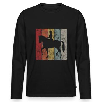 Dressage Dressage Dressage Rider Riding Horse - Men's Premium Organic Long Sleeve Shirt - black - Front - Nico (187cm)