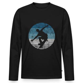 Skateboarder Skateboard Skater Skate Skateing - Men's Premium Organic Long Sleeve Shirt - black - Front - Nico (187cm)