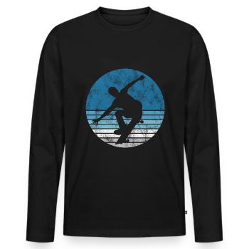 Skateboarder Skateboard Skater Skate Skateing - Men's Premium Organic Long Sleeve Shirt - black - Front - Nico (187cm)