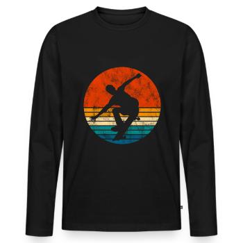 Skateboarder Skateboard Skater Skate Skateing - Men's Premium Organic Long Sleeve Shirt - black - Front - Nico (187cm)
